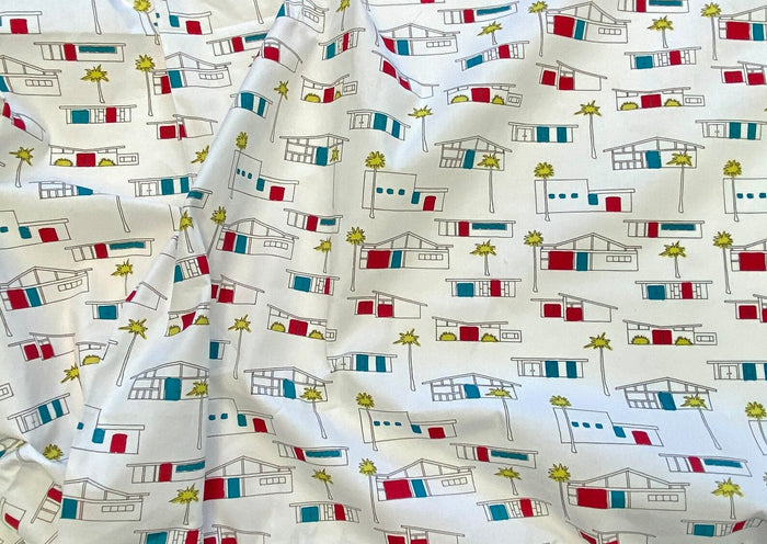 Mid Century Houses Organic Cotton by Birch Fabrics