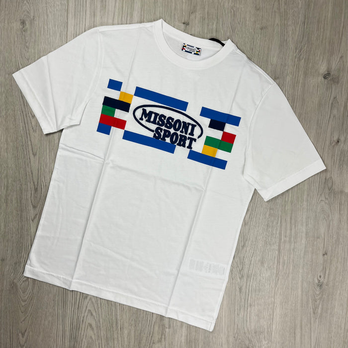 Missoni Sport T-Shirt in White. On sale at Open Attire.