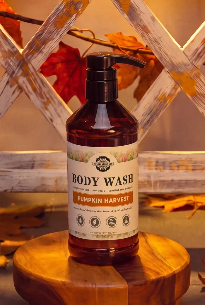 Rustic Strength, Body Wash, 16oz Plastic, Pumpkin Harvest