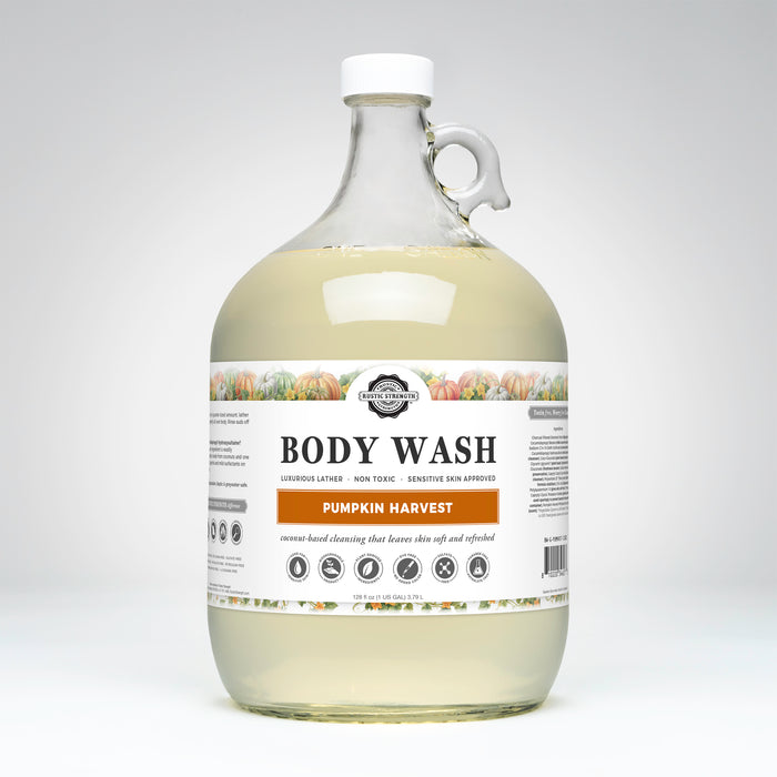 Rustic Strength, Body Wash, 128oz Glass, Pumpkin Harvest