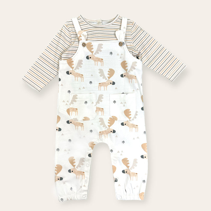 Moose Baby Overall & Bodysuit Set (Organic Jersey)