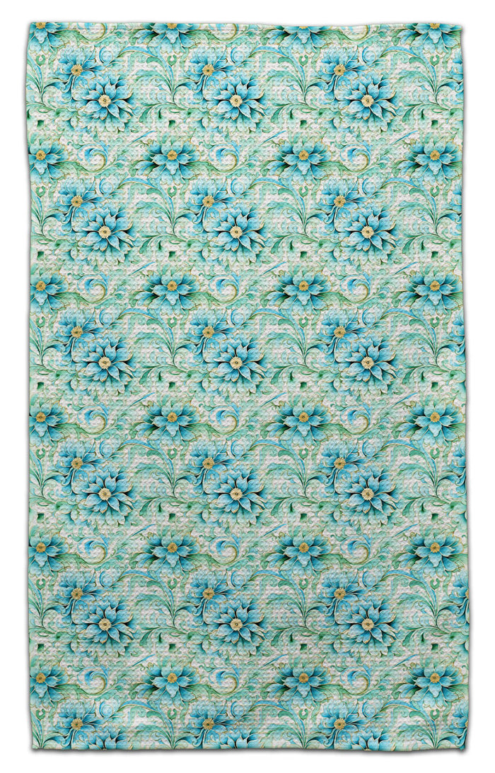 Morning Glory Waffle Weave Towel - CJ Bella Co.