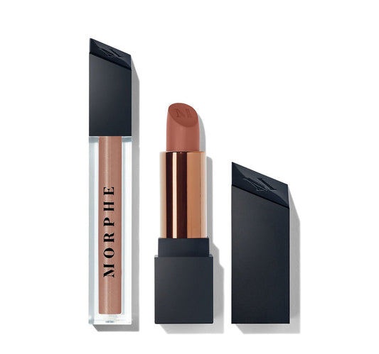 MORPHE Out & A Pout Cocoa Nude Lip Duo ثنائي مكياج الشفاه