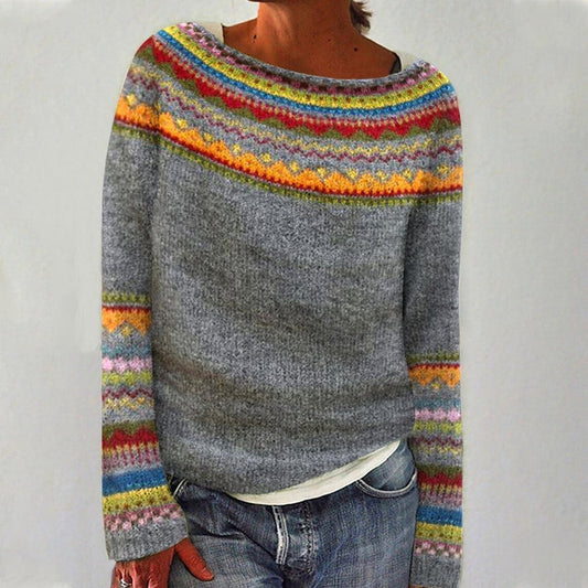Celine multicolor Fair Isle knit sweater in a vintage colorway