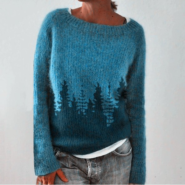 Natalie timeless Icelandic-inspired patterned knit sweater for women