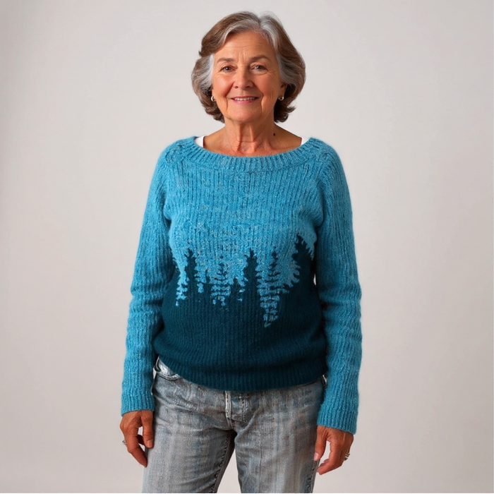 Natalie timeless Icelandic-inspired patterned knit sweater for women