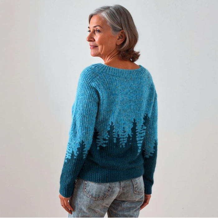 Natalie timeless Icelandic-inspired patterned knit sweater for women