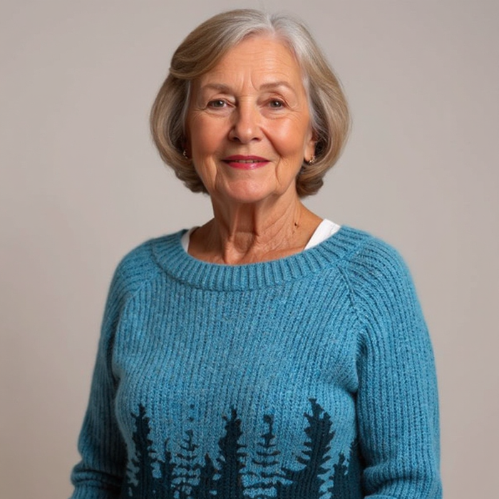 Natalie timeless Icelandic-inspired patterned knit sweater for women