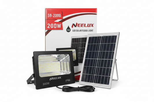 Neelux 200W Solar Flood Light - White BG