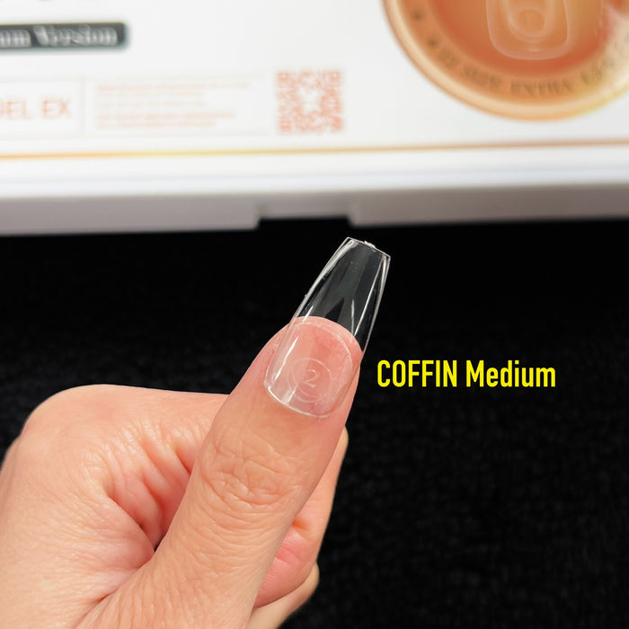 NEW Gel X Tips - COFFIN Shape - Premium Version HANG Flex Gel EX