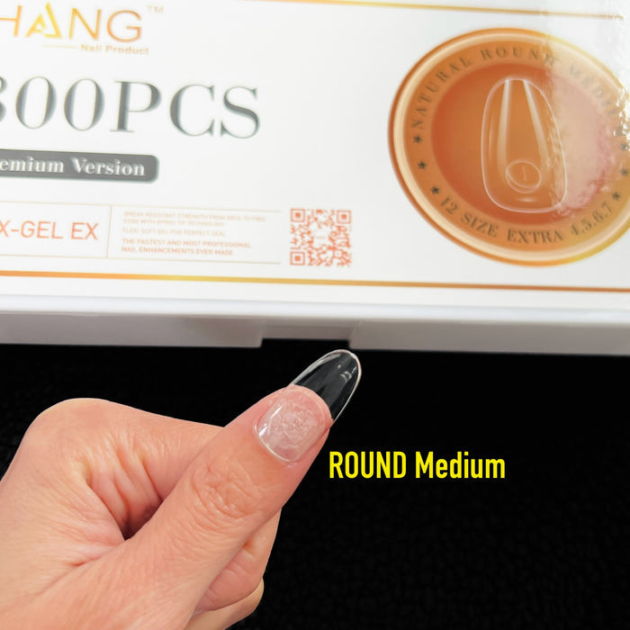 NEW Gel X Tips - ROUND Shape - Premium Version HANG Flex Gel EX