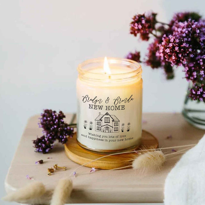 New Home Personalized Candle Gift, Housewarming Candle For Best Friend, Realtor Closing Gift Custom Soy Wax Candle