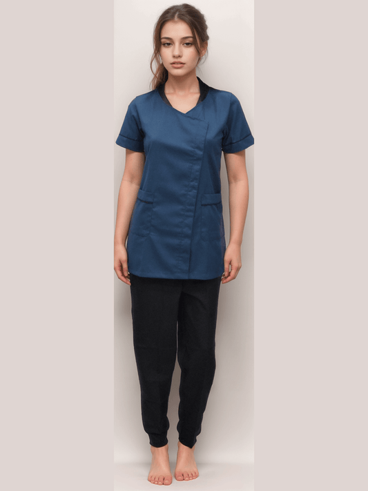 Nurse Dress Forest Green & Black - J R GARMENTS