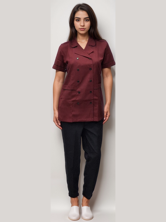 Nurse Dress Maroon & Black - J R GARMENTS
