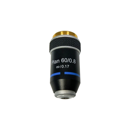 Objective Working Distance 0.3mm 60X Infinity Plan Achromatic Objective, SKU BM04043631, three quarter front view