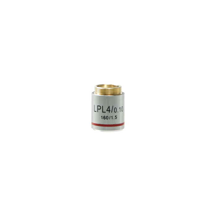 Objective Working Distance 18.08mm 4X Achromatic Objective, SKU BM09033211, three quarter front view