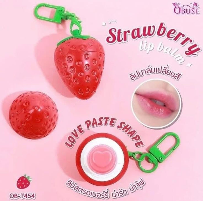Obuse Strawberry Magic Lip Balm مرطب شفاه أوبوس السحري بنكهة الفراولة - Princess Cosmetics Qatar