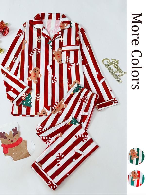 Olivia soft breathable Christmas pajama set in festive holiday colors