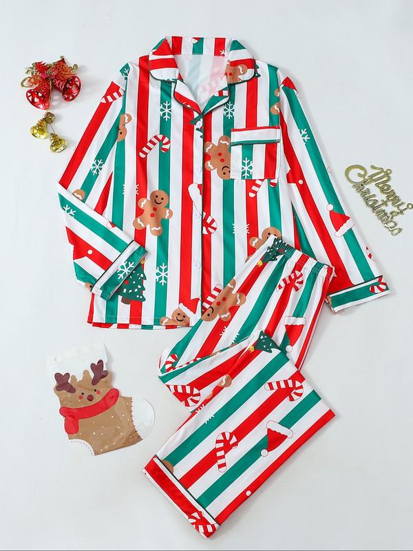 Olivia soft breathable Christmas pajama set in festive holiday colors