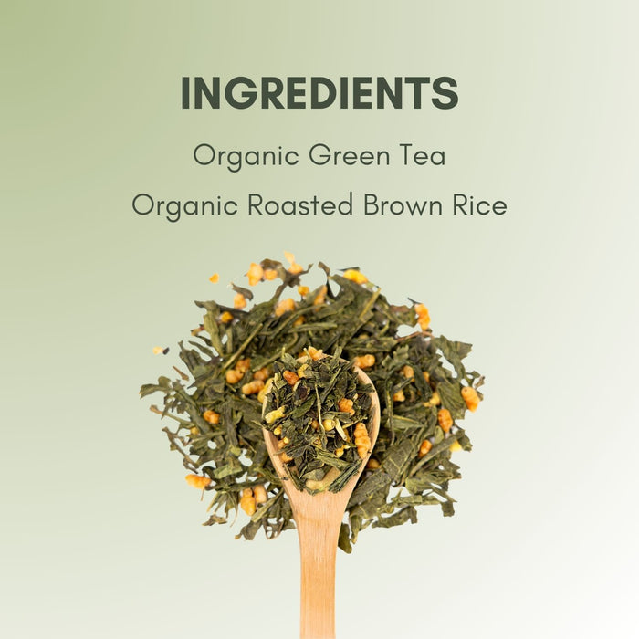 An Ingredient list for Organic Genmaicha Tea.