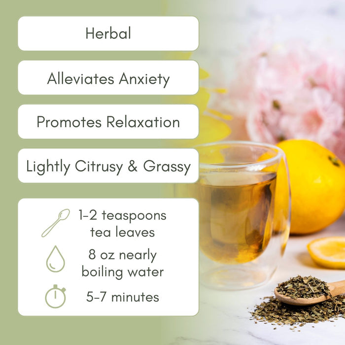 An Infographic description for Organic Lemon Verbena Tea.