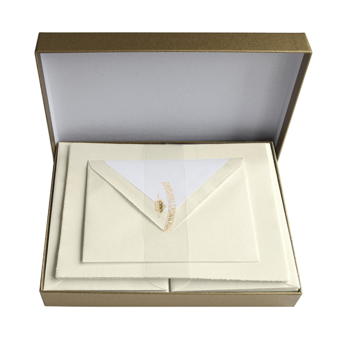 Original Crown Mill Classic Laid Deckle Edge Sheet Boxed Set - Cream