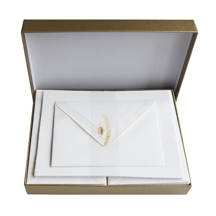 Original Crown Mill Classic Laid Deckle Edge Sheet Boxed Set - White