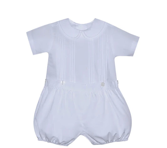 P & R Teddy Button On Suit-White