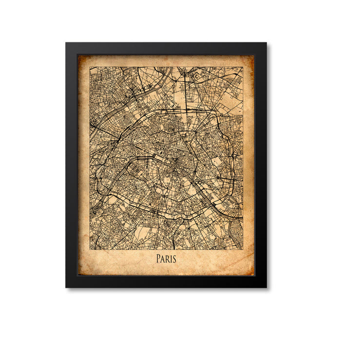Paris Map Art Print, France