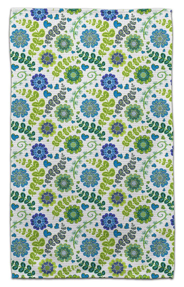 Passionflower Waffle Weave Towel - CJ Bella Co.