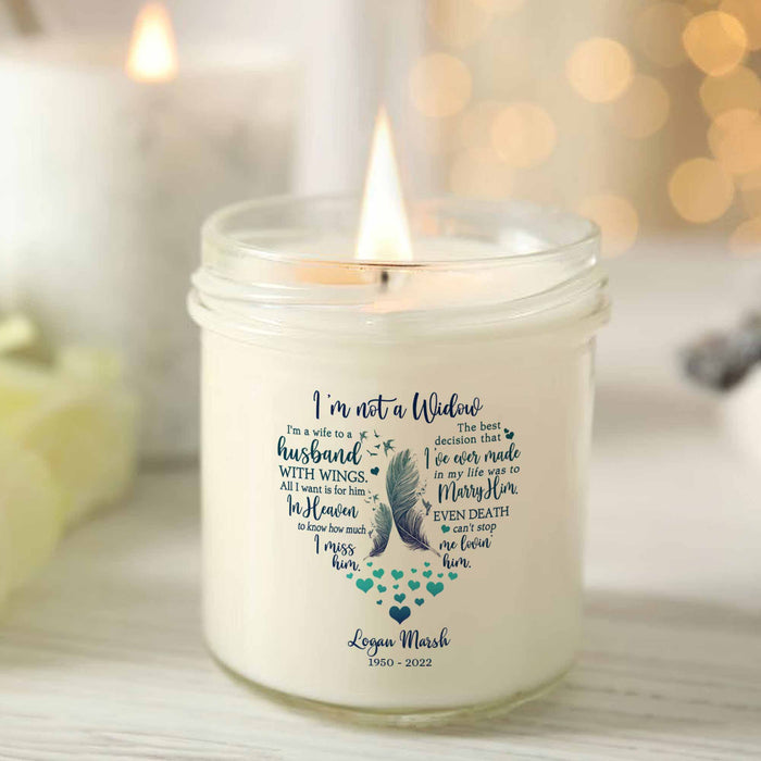 Personalized Candle Gifts For Loss Of Husband, I'm Not a Widow In Memory Candle, Sympathy Candle Gifts
