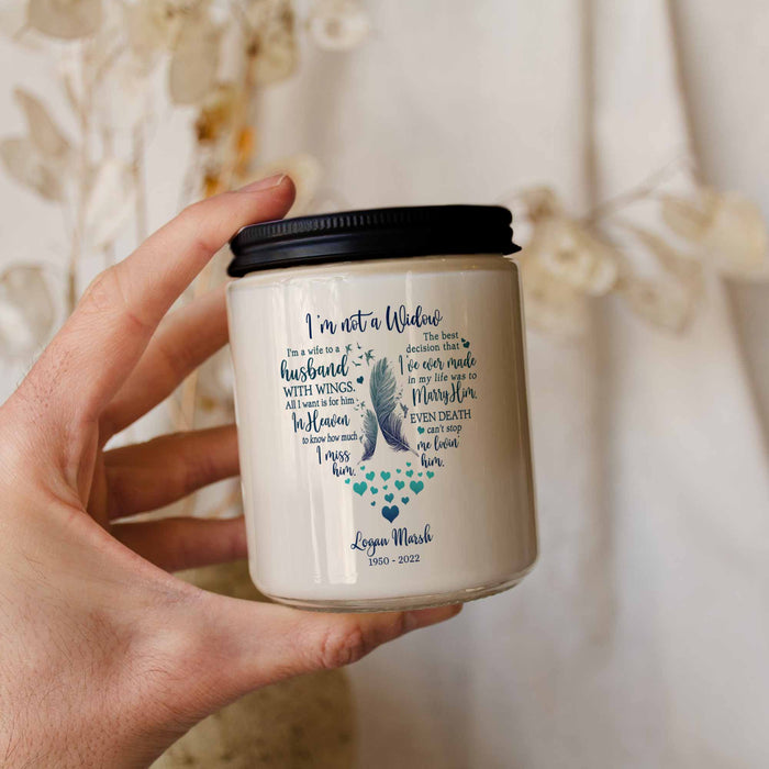 Personalized Candle Gifts For Loss Of Husband, I'm Not a Widow In Memory Candle, Sympathy Candle Gifts