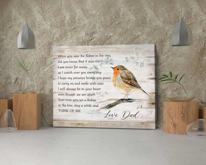 Personalized In Memory Gifts For Loss Of Father, Custom Memorial Canvas, In Loving Memory Wall Decor