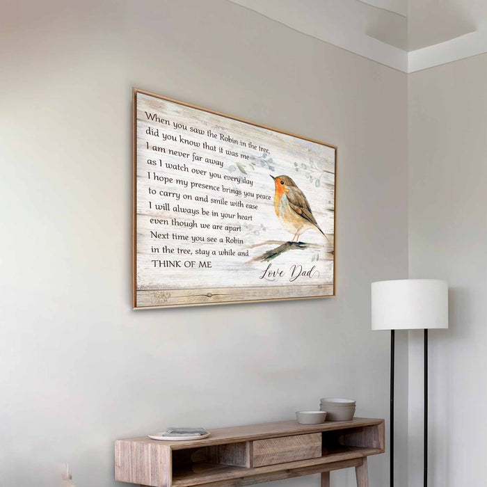 Personalized In Memory Gifts For Loss Of Father, Custom Memorial Canvas, In Loving Memory Wall Decor