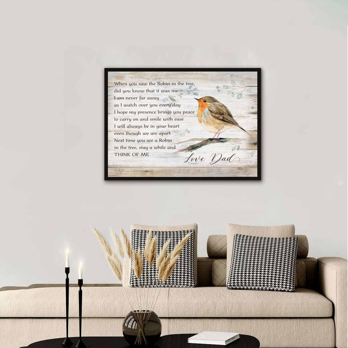 Personalized In Memory Gifts For Loss Of Father, Custom Memorial Canvas, In Loving Memory Wall Decor