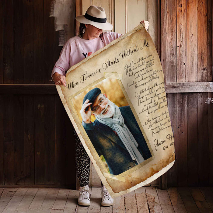Personalized Memorial Blankets, Letter From Heaven Sympathy Blankets For Loss Of Father