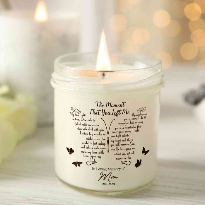 Personalized Memorial Candle For Loss Of Mother, In Loving Memory Candle, Personalized Candle Gifts