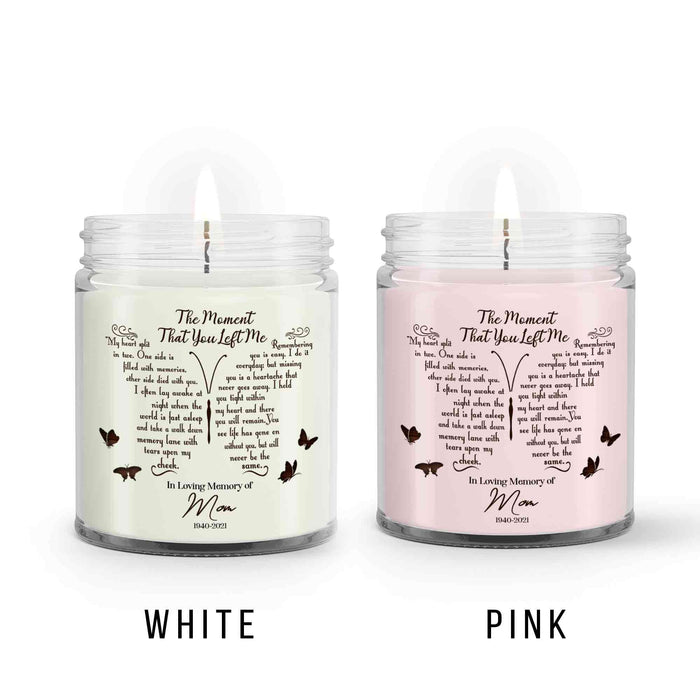 Personalized Memorial Candle For Loss Of Mother, In Loving Memory Candle, Personalized Candle Gifts