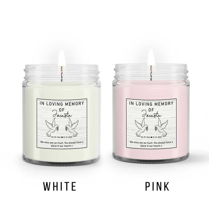 Personalized Memorial Candle Loss Of Mother, Sympathy Candle Gifts,Candle In Memory Of A Loved One