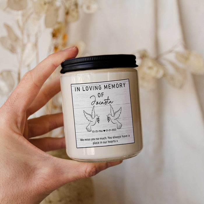 Personalized Memorial Candle Loss Of Mother, Sympathy Candle Gifts,Candle In Memory Of A Loved One