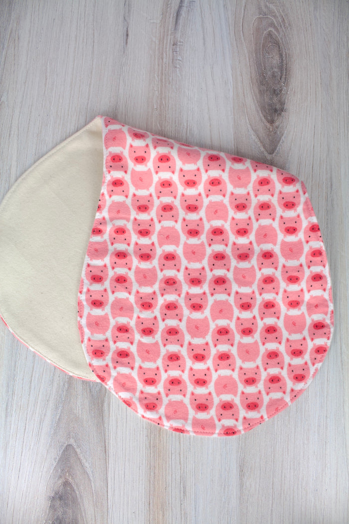 Pig Flannel Burp Bib
