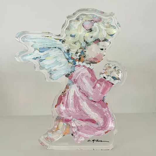 Pink Angel Wings Small Acrylic Cutout-Blonde