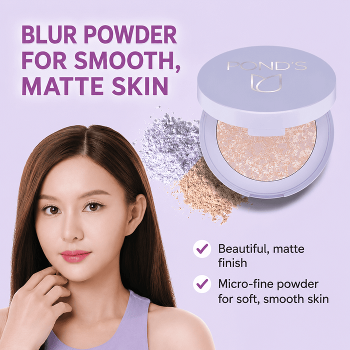 Ponds Translucent Pressed Powder Pores Blurring Satin Finish 4.5g بودرة مضغوطة شفافة من بوندز، تخفي المسام، بلمسة نهائية ساتانية - Princess Cosmetics Qatar