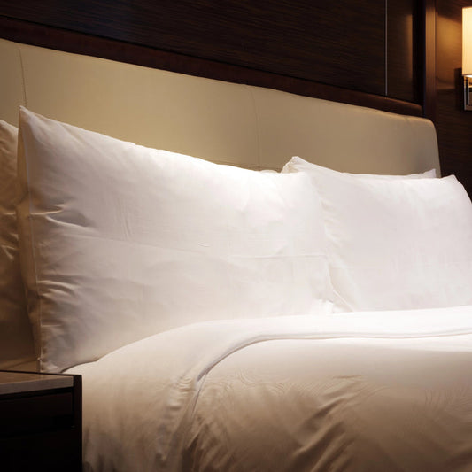 Premium sateen weave bed sheets in white - T-300 combed cotton hotel quality