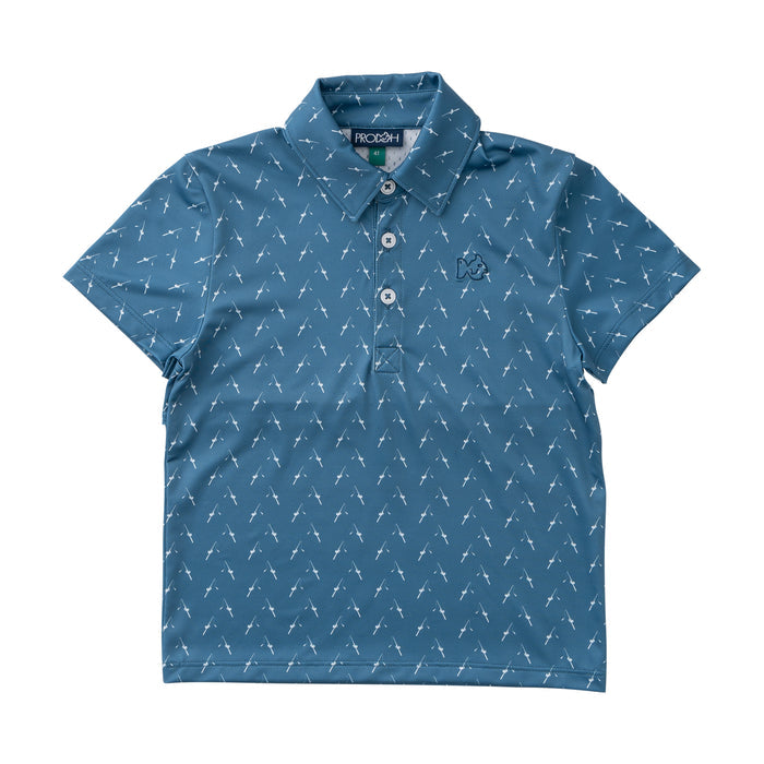 Prodoh Performance S/S Fishing Rod Print Polo-Blue