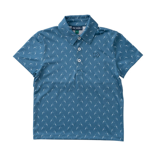 Prodoh Performance S/S Fishing Rod Print Polo-Blue