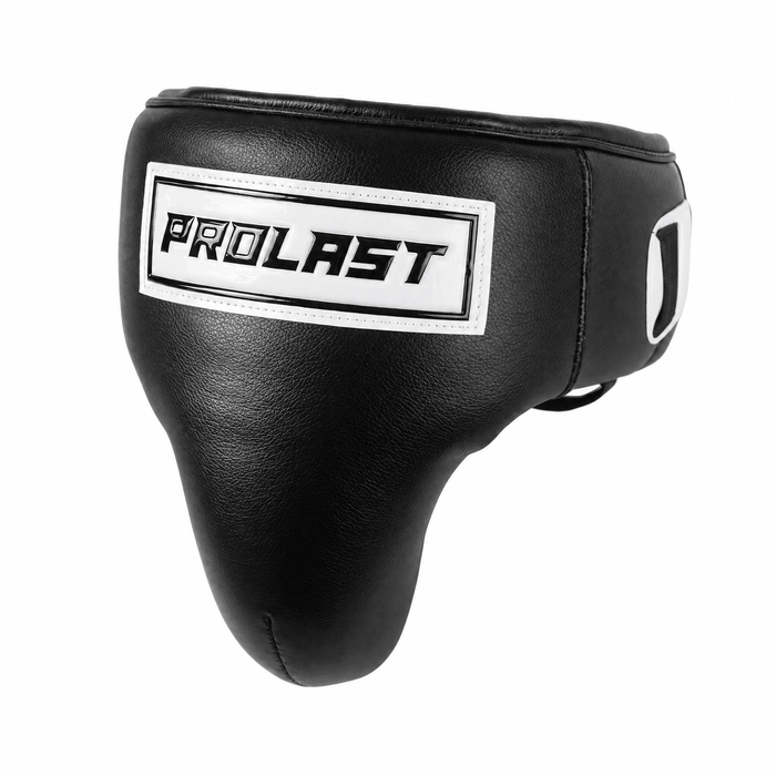 PROLAST black leather groin protector, from another angle