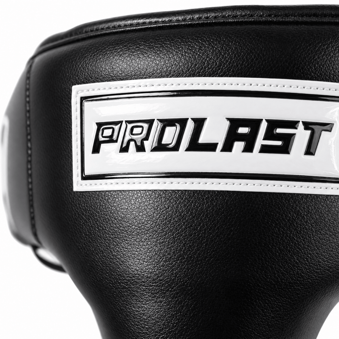 PROLAST black leather groin protector, close-up