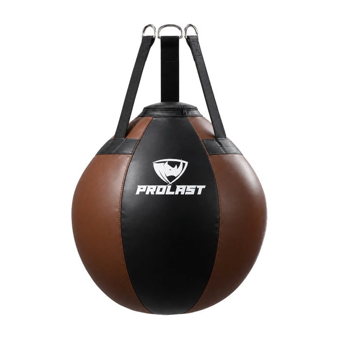 PROLAST black and brown wrecking ball heavy bag, front