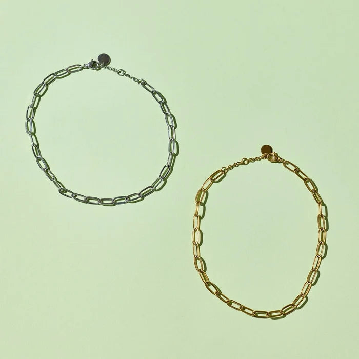 PURA VIDA PAPERCLIP CHAIN ANKLET